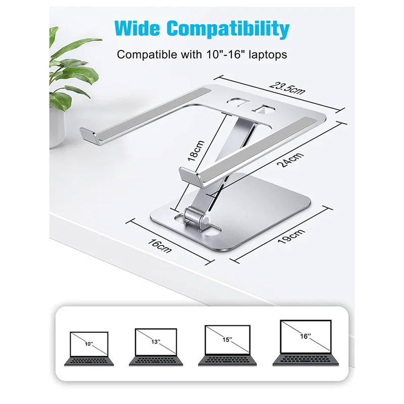 TFORU-Ergonomic Laptop Stand, Adjustable Aluminium Alloy Desk Riser For Laptops