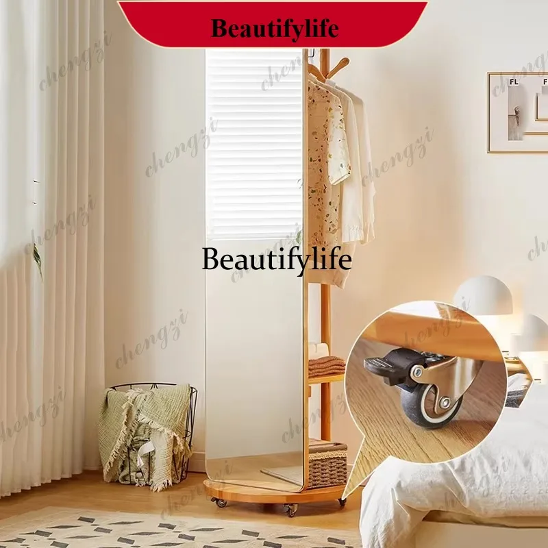 H132 Modern Mirror Coat Racks Minimalist Garment Rail Bag Hanger Display Coat Racks Wooden Wardrobes Porte Manteau Home Furnitur