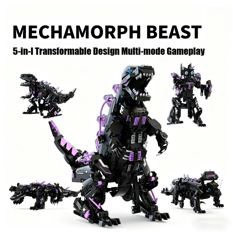 

Creative Transformation Robot Crocodile Dinosaur Building Blocks With LED Light Construction Bricks Toy Gift For Children Boy