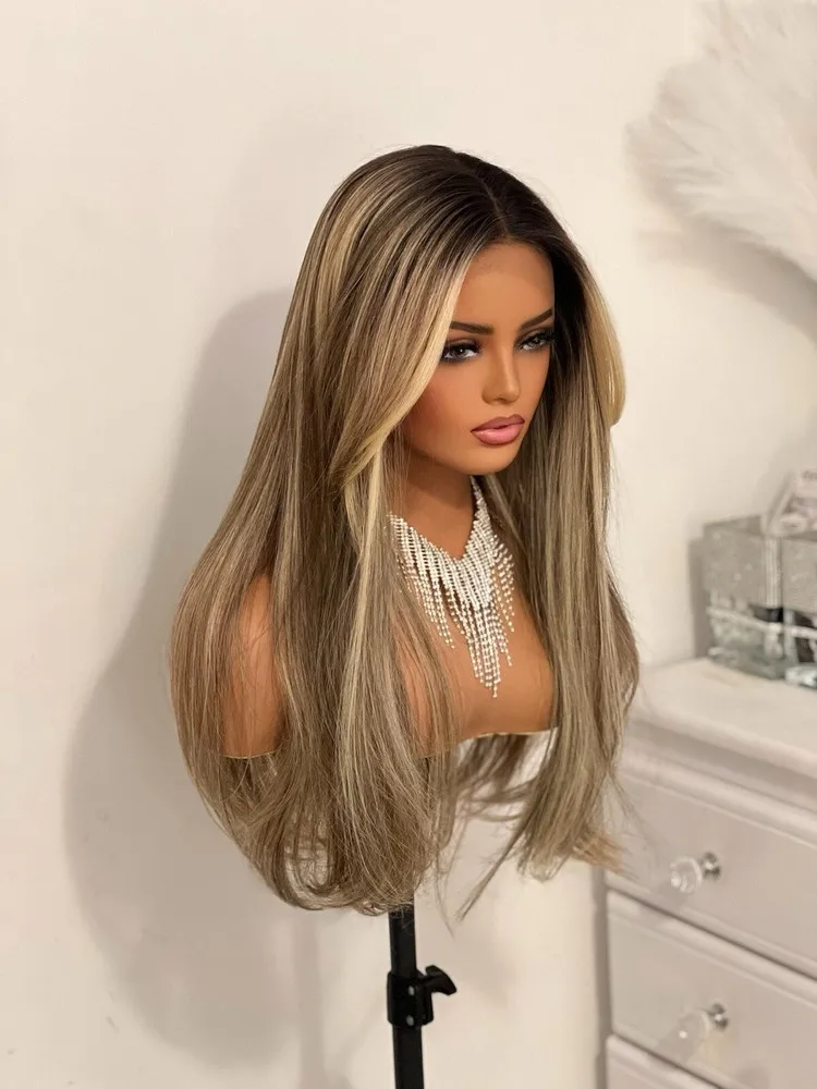 الستار بانج الباروكات الدانتيل الأوسط غلويليس مقاومة للحرارة MS. ماينا شعر مستعار اصطناعي #2