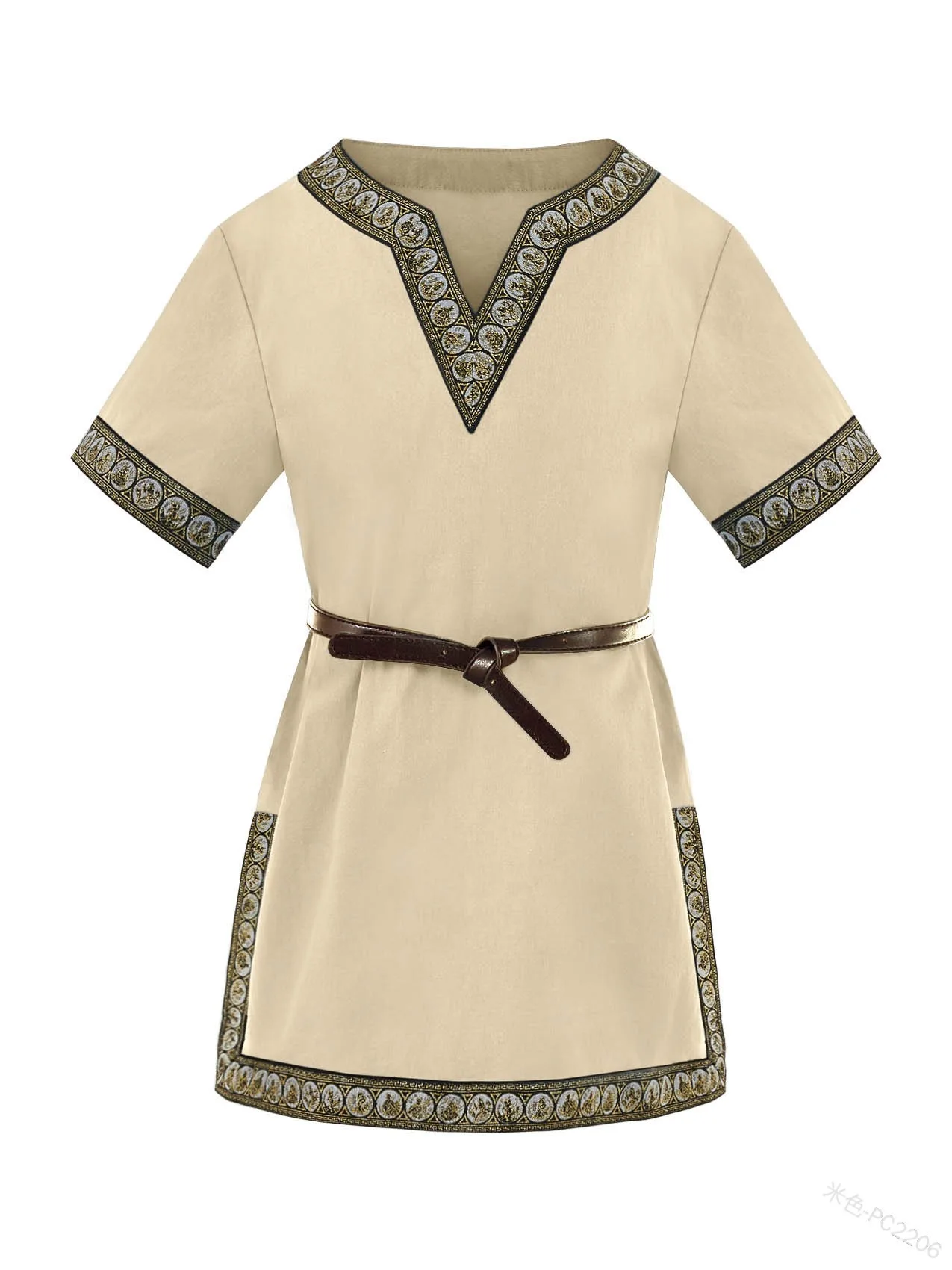 Spot 2025 Foreign Trade Europe and America Short-sleeved V-neck Cosplay Costume Medieval Clothing AU8680