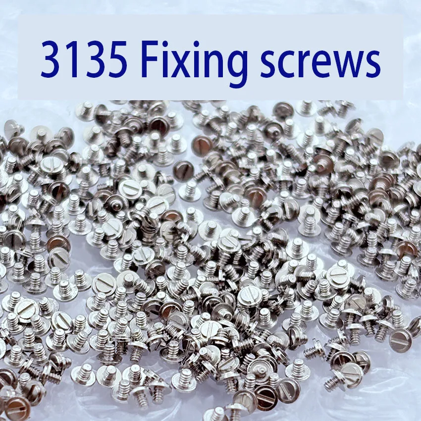 

100 шт. аксессуаров для часов: запасные части механизма 3135, фиксирующие винты 3135, крепежные винты.