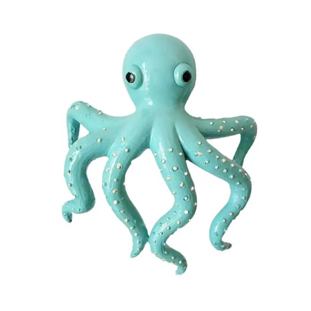 Life Decor Blue Octopus Resin Flowerpot Pendant Decorative Hanging Planter Ocean Theme Desktop Decor for Home Office Spaces