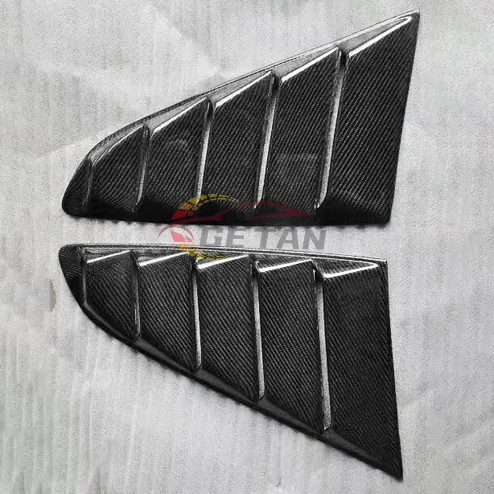 Carbon Fiber Vent Side Window Louver Cover High Polished Surface Screw Easy Installation for for 2015-2017 Side Louvers