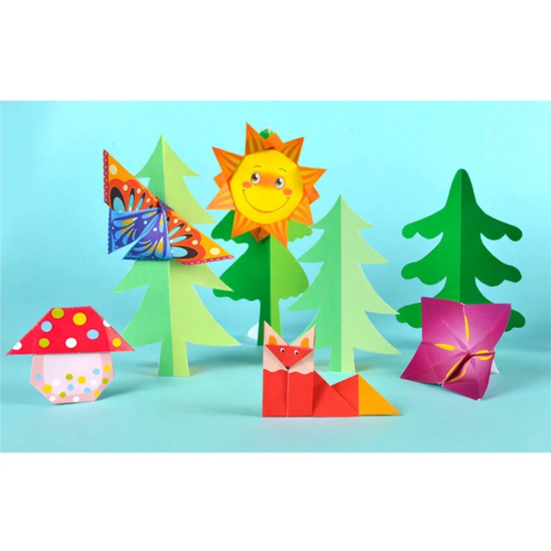

A13Q-324 Pcs Cartoon Origami Book Paper Arts And Craft DIY Handmade 3D Puzzle Animal Crafts For Kids Educational Child