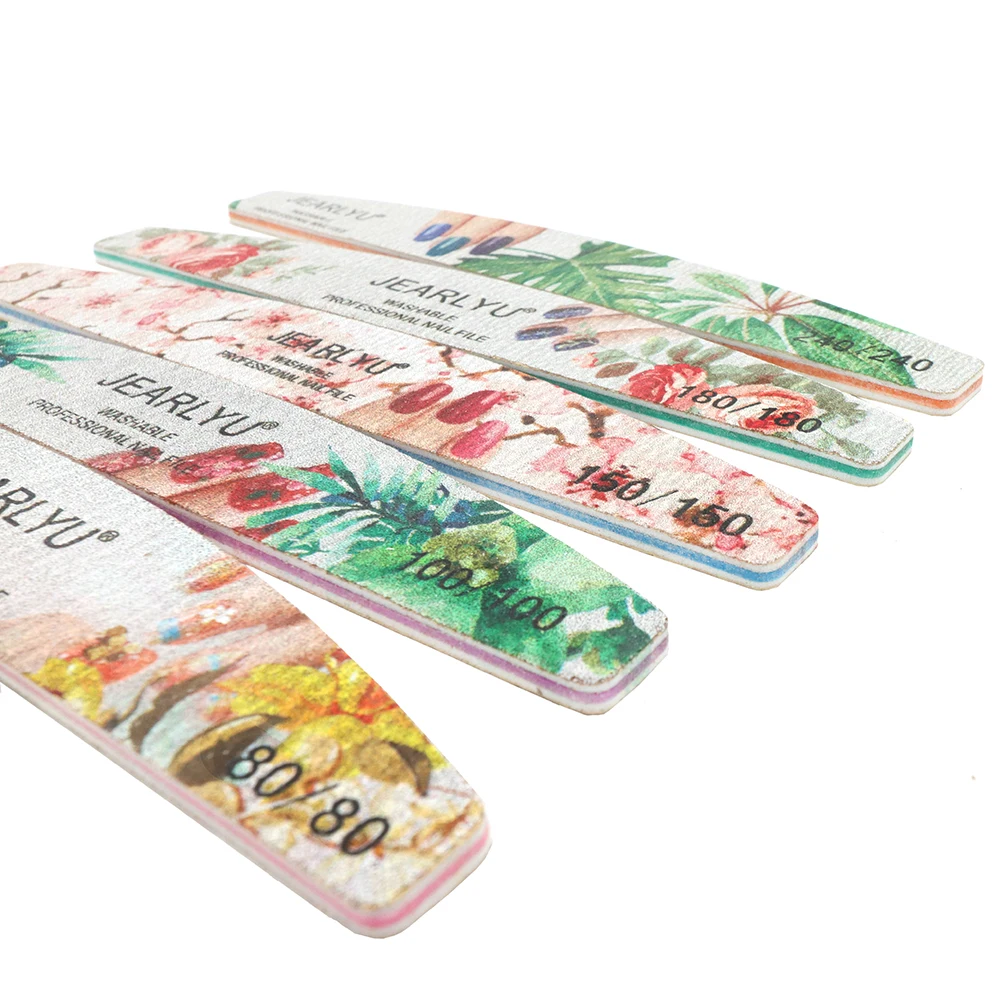 6Pcs/Lot Washable Nail Files Set Colorful Sandpaper Sanding File Buffer 80/100/150/180/240 Pedicure Manicure Tools Nail Products