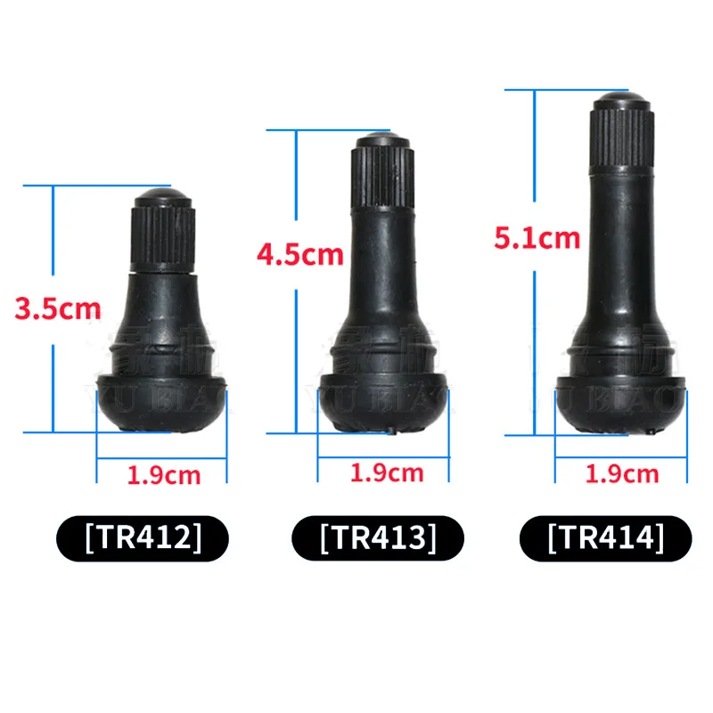 10pcs TR414 / TR413 / TR412 Tubeless Car Wheel Tire Valve Stems With Cap Tyre Rubber Valves With Dust-Caps