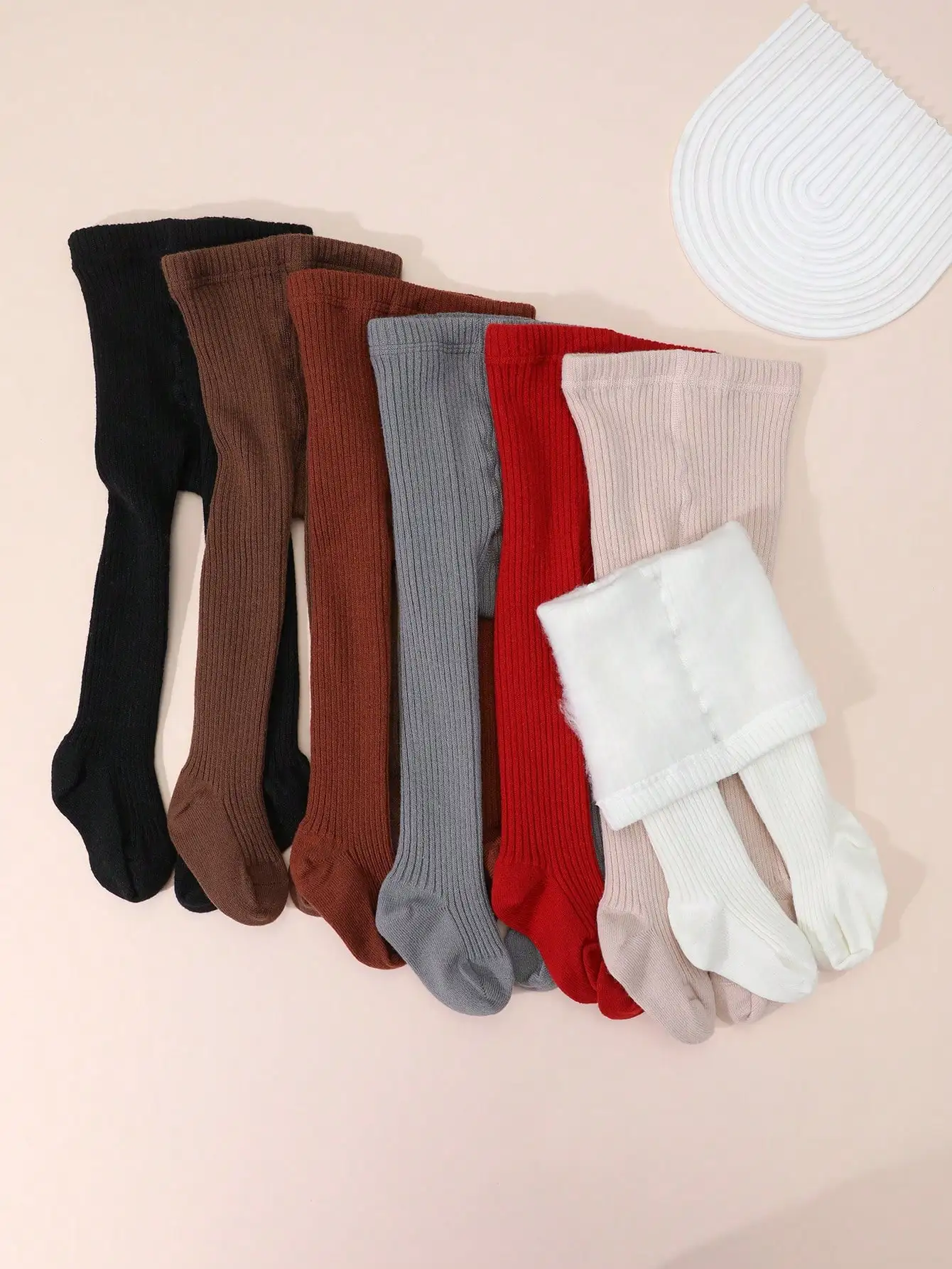 1 Stück Kinder-Strumpfhose mit vertikalen Rippen und Fleece-Futter, einfarbig, warm, weich, bequem, Leggings für Herbst und Winter, ideal für den täglichen Gebrauch im Freien. – Detail 3
