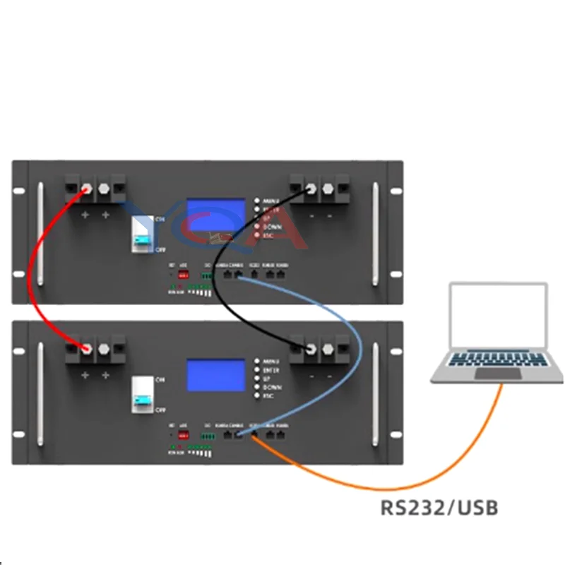 Akumulator słoneczny 51,2 V 10 kWh 48 V 200 AH LiFePO4 100 AH 250 AH 300 Ah 400 Ah RS485/RS232/CAN 32 Równoległy cykl 6000+ dla fotowoltaiki poza siecią