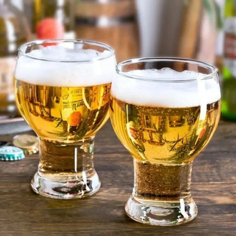 

TOPLIVING 455ml Beer Cup Household Belly Draft Glasses Drinks Cups Craft Brewing Creative Cups Large Capacity Transparent Glass