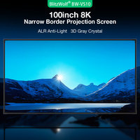BlitzWolf BW-VS10 100-Inch 4K Narrow-border Projection Screen Gray Crystal Fixed Frame Home Theater for Long Laser Projector