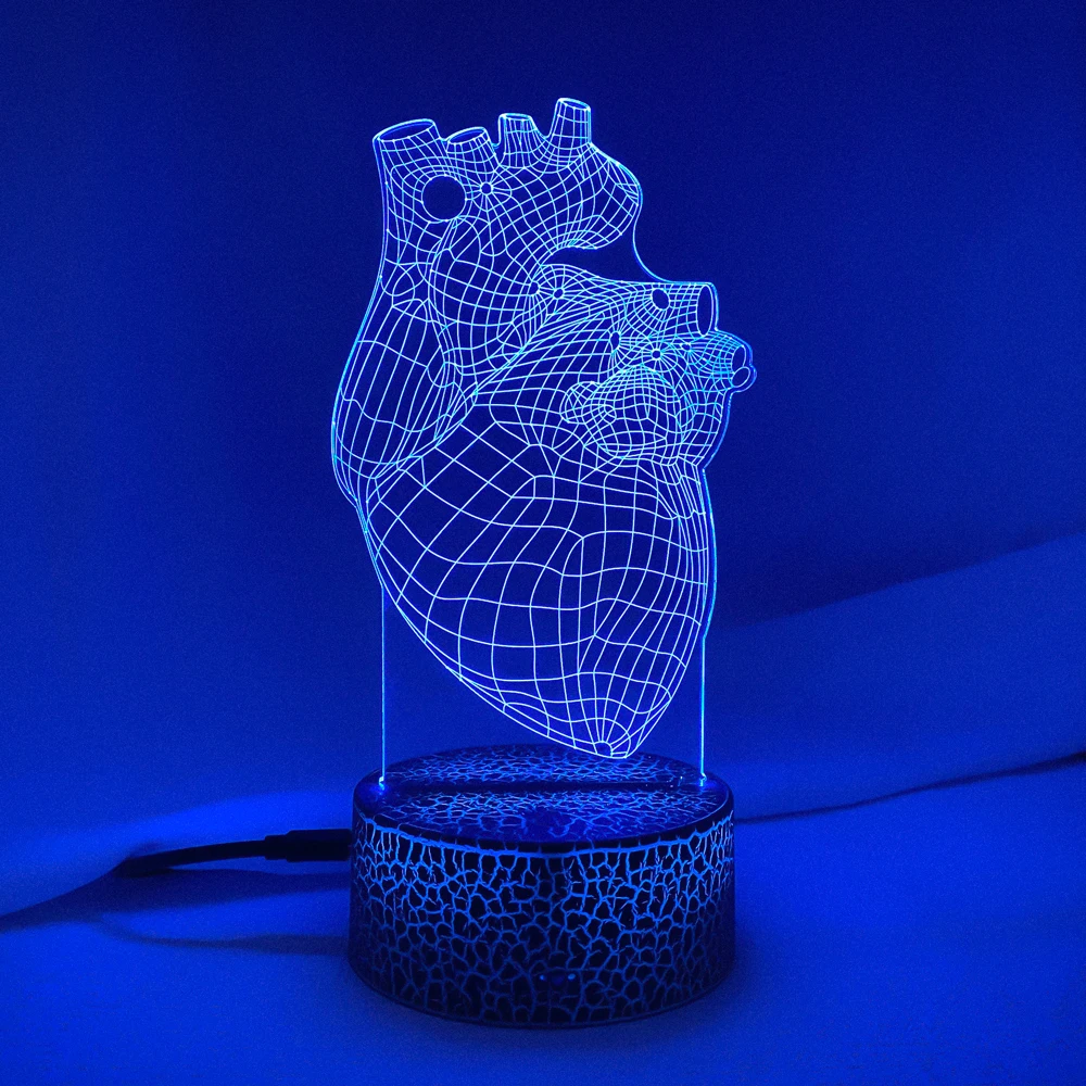 Veilleuses à Led 3d en acrylique, en forme de cœur PNL, pour décoration de chambre à coucher, veilleuse à couleur changeante, pour les Fans, cadeau