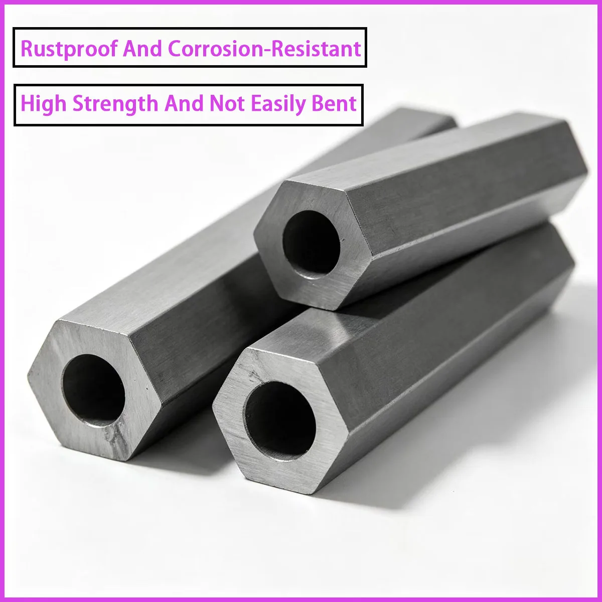 Inner diameter 6-16mm, 304 stainless steel hexagonal hollow tube, compatible with mechanical fasteners, equipment brackets, etc