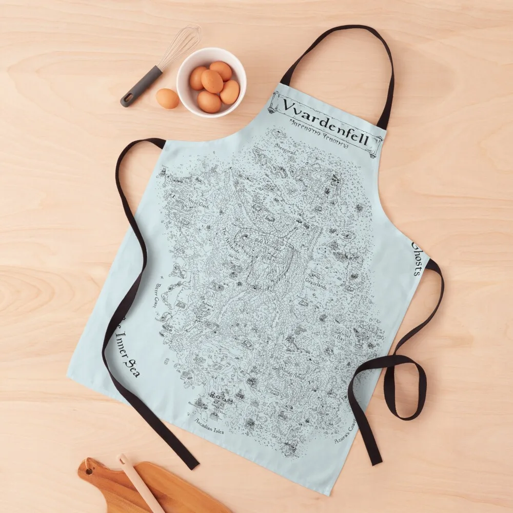 

Morrowind Map Apron Kitchen Kawaii Accessories For Kitchen Women Apron