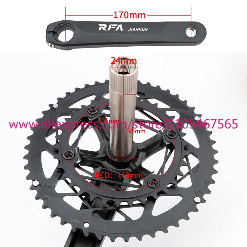 JIANKUN *** folding bicycle crank set 34/50t double disc aluminum alloy 22 speed 170mm