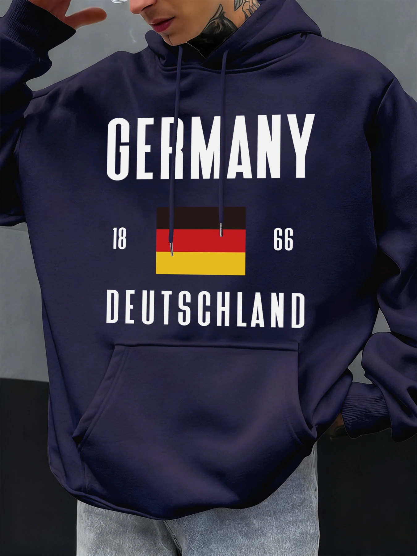 Germany Deutschland Letter Prints Hoodies Men Casual Clothing Fashion Y2K Hoody Autumn Fleece Streetwear Soft Loose Pullover