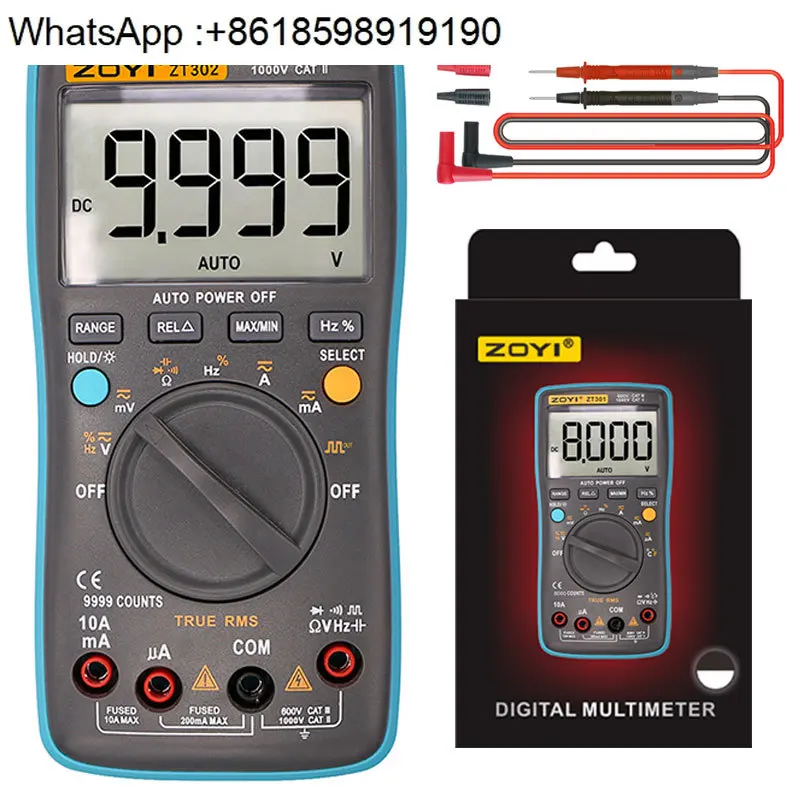 

Цифровой мультиметр ZT-302, четырехразрядный, высокоточный, интеллектуальный, с защитой от перегрева, многофункциональный, универсальный, для электриков