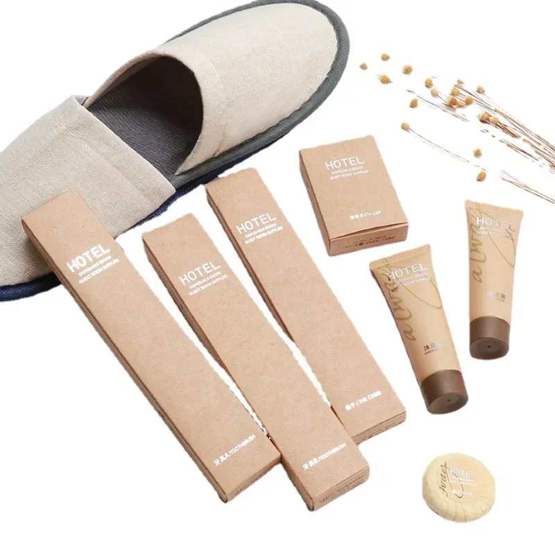 High-grade Resort Hotel Disposable Toiletries Guesthouse Guest Room Toothbrush Toothpaste Set Can Be Customized 50PC