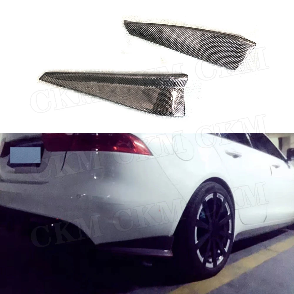 

CKMUUER из углеродного волокна для Jaguar XE Sedan, 4 двери, 2015 2016 2017, FRP, задние разделители для губ, клапаны, Cupwings, защита бампера автомобиля