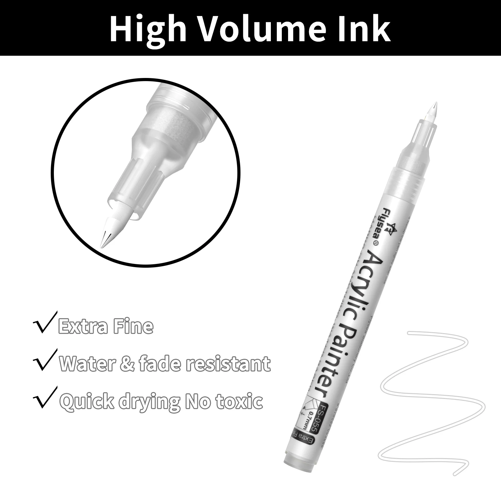Acryl-Farbmarker-Set 6/12/28 Farben 0,7mm/3,0mm Acryl-Kunstmarker für Stein Glas Leinwand Metall Keramik Tasse Holz Kunststoff – Detail 12