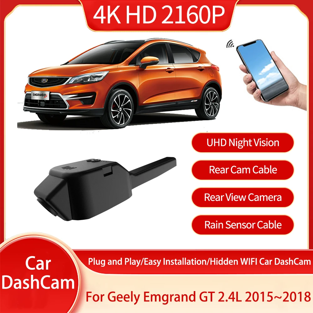 For Geely Emgrand GT Borui GC9 2.4L 2015 2016 2017 2018 Dash Cam Loop Video Memory Card Wide Angle Night Vision Car Accessories