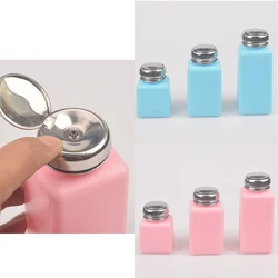 100/200/250ML Liquid Alcohol Press Antistatic Nail Polish Remove Dispenser Cleaner Pumping Refillable Bottle Holder Salon Makeup