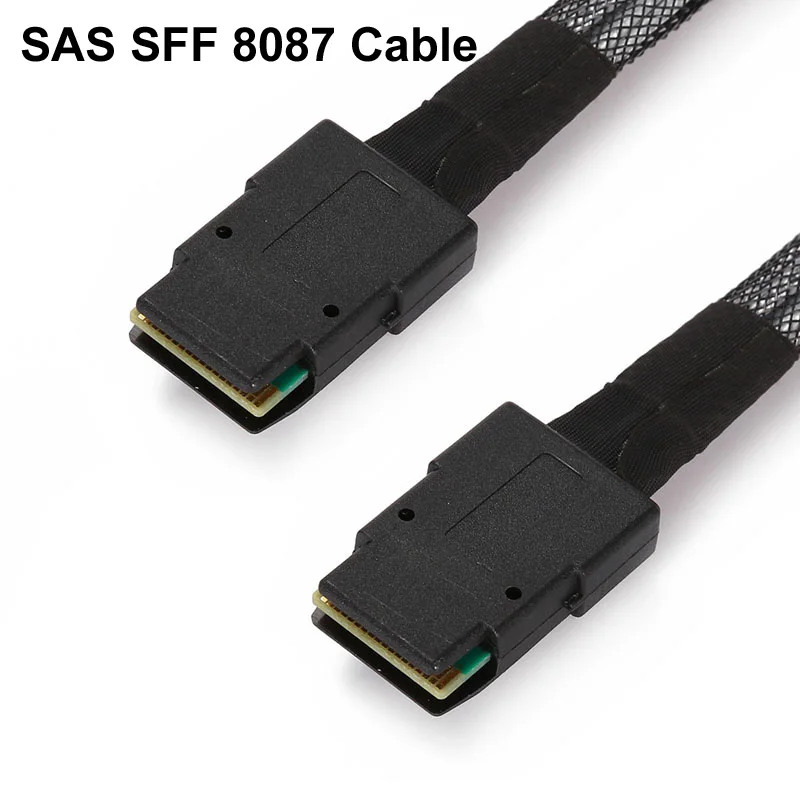 

50cm Mini SAS SFF 8087 to 8087 Male to Male Transfer Server Hard Disk Data Cable Converter Adapter Cord SATA SCSI 12G