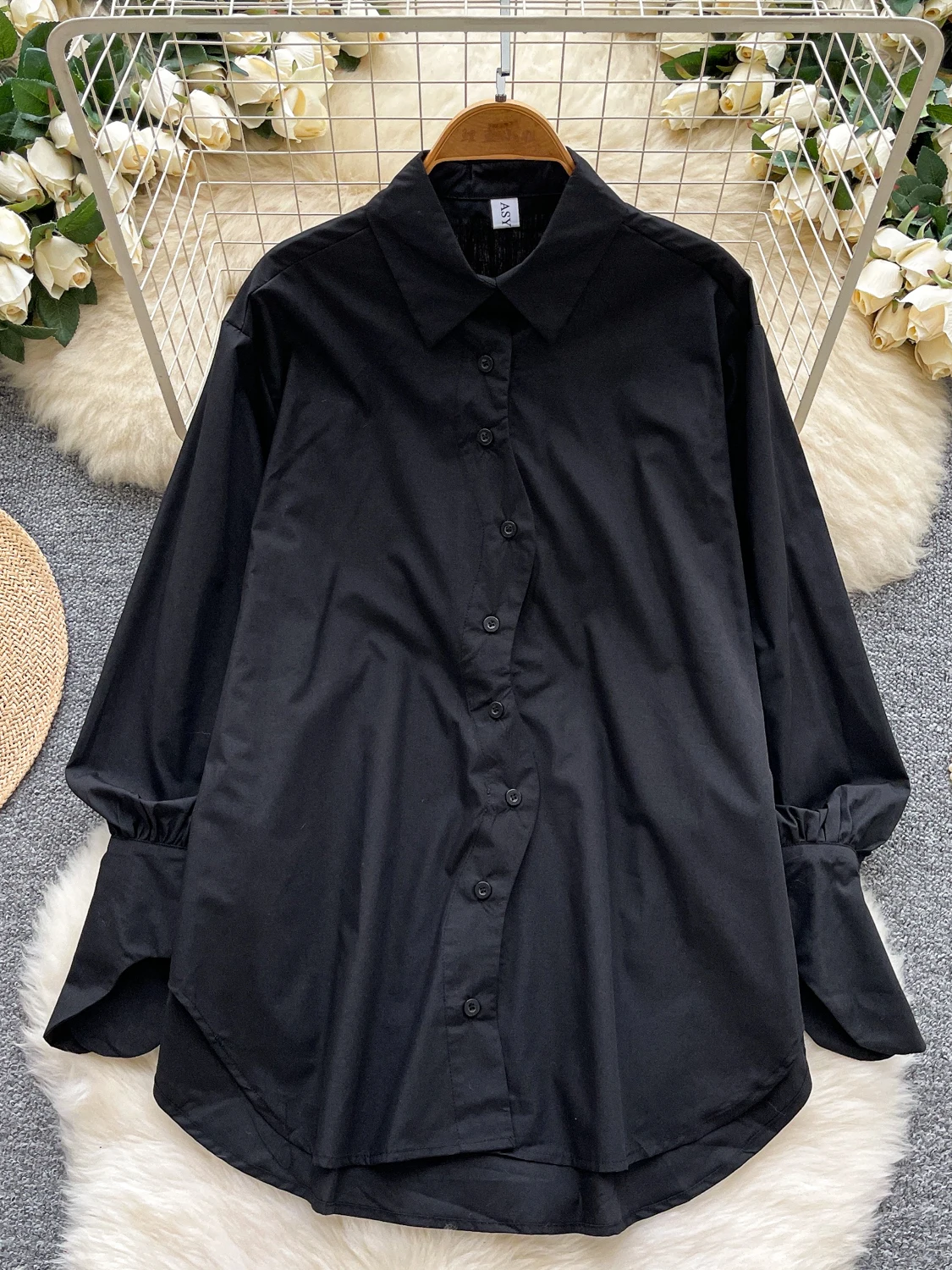 เสื้อสเวตเตอร์ผู้หญิงทรงหลวมสบายๆ สำหรับฤดูใบไม้ร่วงปี 2025 ทรงเข้ารูป ผ้าโพลีเอสเตอร์ ความยาวปกติ สีพื้น