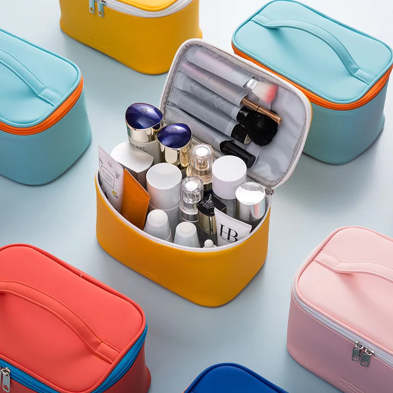 Doppelschichtige schwarze Mesh-Kosmetiktasche für Reisen, tragbar, großes Fassungsvermögen, Make-up-Koffer, Organizer, Aufbewahrungstasche, Kulturbeutel mit Reißverschluss – Detail 16