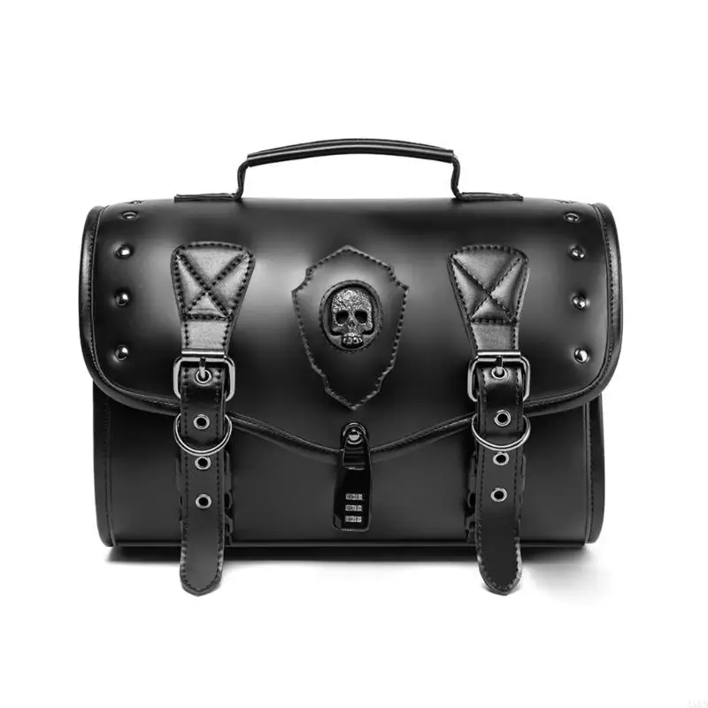 

Motorcycle Tool Bag Travel Luggage Storage Bag Punk PU Side Bag Over Saddles Bags Motorbike Retro Saddlebag
