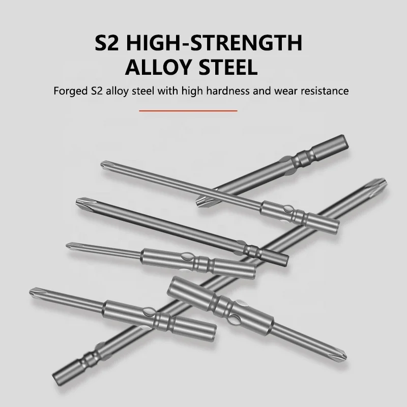 6mm Tool Drill Bit Set Cross Head Series S2 Alloy Steel High Torque Electric Screwdriver Head
