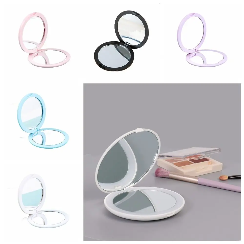 Creative Double Sided Flip Small Round Mirror Cute Small Mini Folding Mirror Round Round Makeup Mirror Home Decor