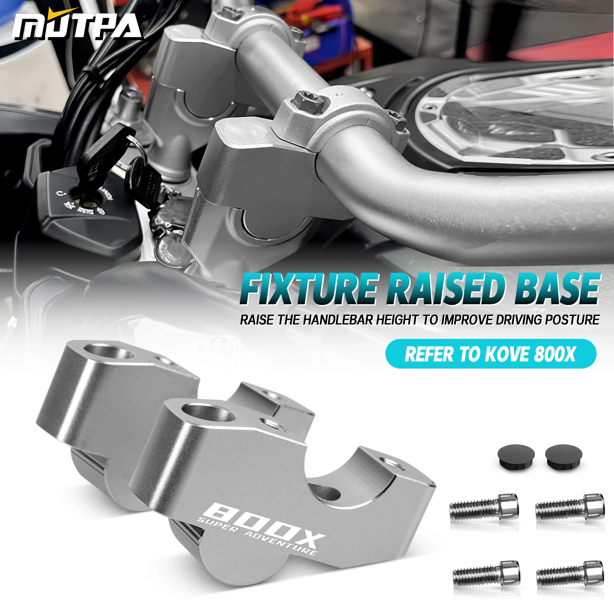 For KOVE 800X 800 X 2023-26 Handlebar Extend Adapter Motorcycle 800X Handle Clamp Riser Handlebar Height Increase Adapter Clamp