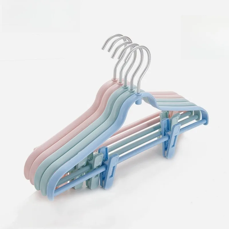 5PCS Multifunctional Thickened Plastic Clothes Hanger Non Slip Practical Household Daily Clothes Trousers Hanging Support Rack