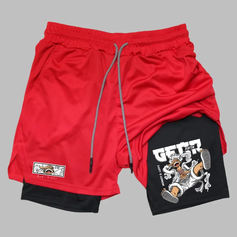 

Men's 2-in-1 Quick-Dry Running Shorts, Sweat-Proof Fitness Exercise Sports Pants with Mobile Phone Pocket Men's Clothing