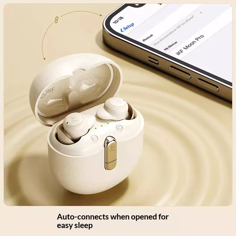 Écouteurs Bluetooth iKF Moon Pro [léger seulement 2g] Bluetooth 5.4 casque Bluetooth de sommeil sans fil réglé ASMR professionnel