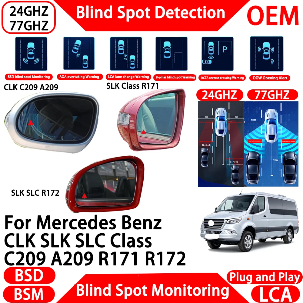for Mercedes Benz CLK SLK SLC Class C209 A209 R171 R172 OEM Blind Spot Assist Monitoring Detection System Millimeter Wave Radar