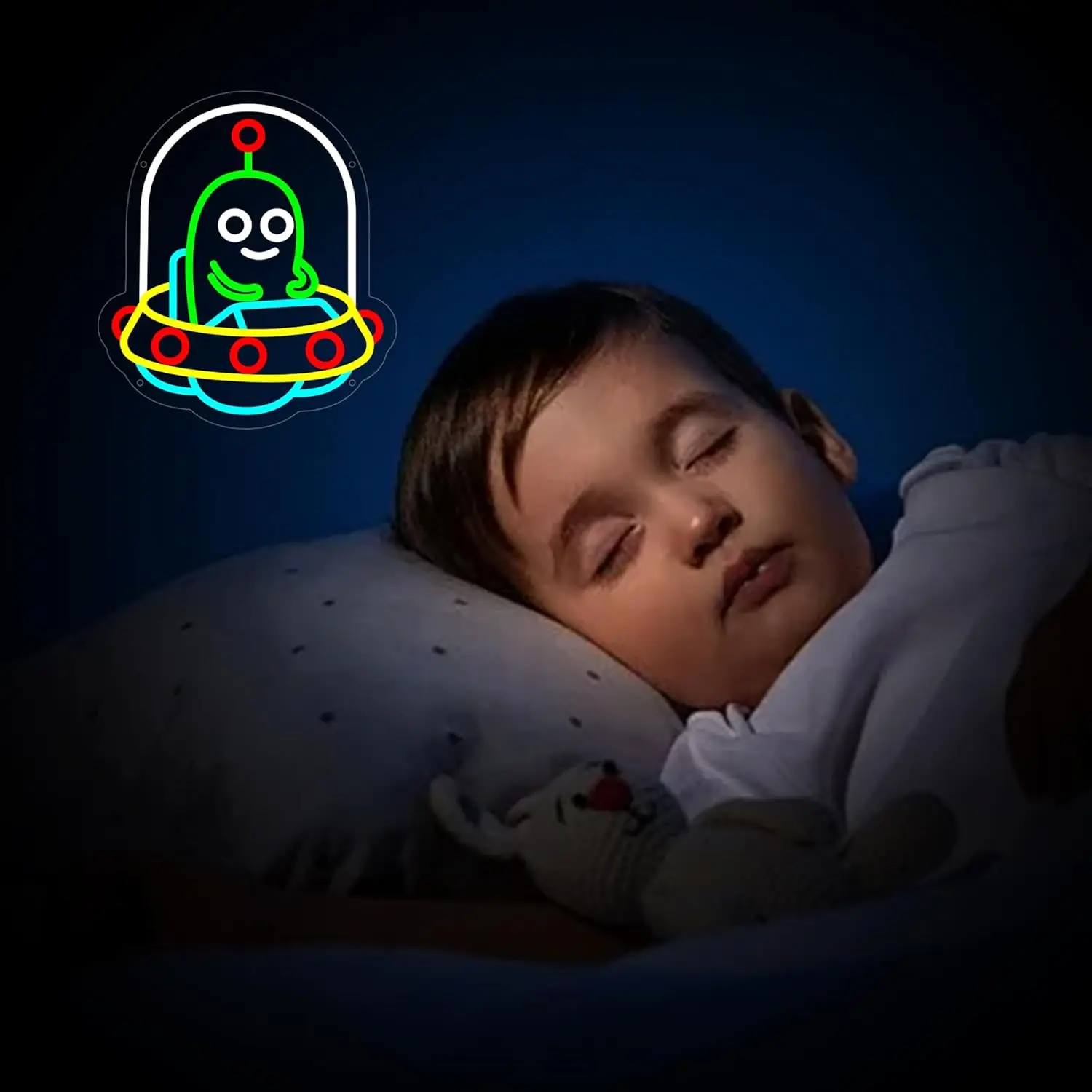 UFO النيون لتزيين الحائط عكس الضوء أنيمي لطيف الغريبة LED ضوء النيون لغرفة النوم لعبة غرفة رجل الكهف بار ديكور USB عكس الضوء