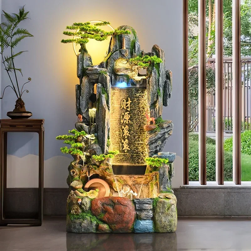 Rockery flowing water fountain office fish pond floor ornament living room humidifier circulating water waterfall modern