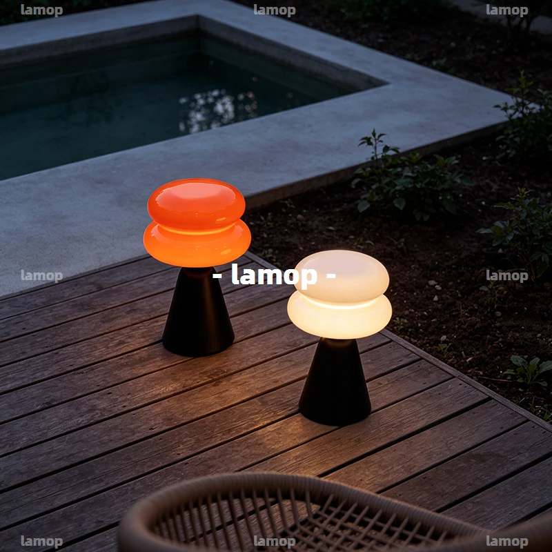 Bedside lamps for bedrooms and table lamps for living rooms Ambience egg‑tart glass lamp Bauhaus‑style lamp night light creative