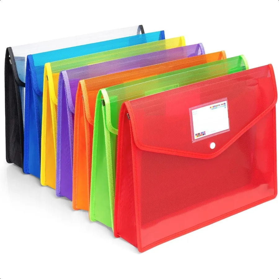 

Plastic File Folders Waterproof Transparent Expandable File Organiser Portable Large Capacity A4B4 File Wallet for Office Busin