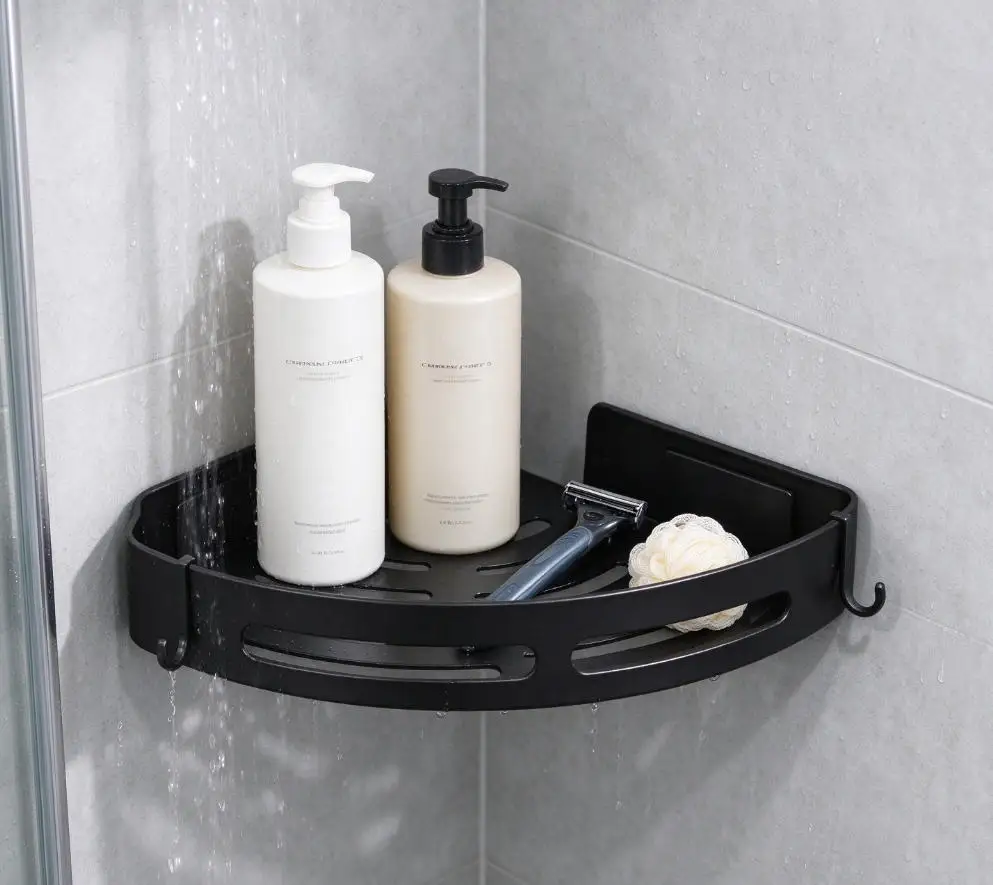 No Drill Bathroom Shower Caddy Shampoo Holder Corner Shelf Storage for Towels 3/2/1 PCS Adjustable No Tools Needed