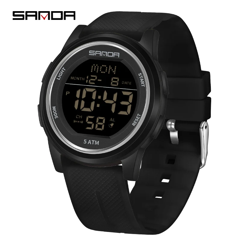 

SANDA Military Sport Wristwatch For Men Multifunctional Waterproof Calendar Alarm Fashion LED Electronic Man Watch Male Clock