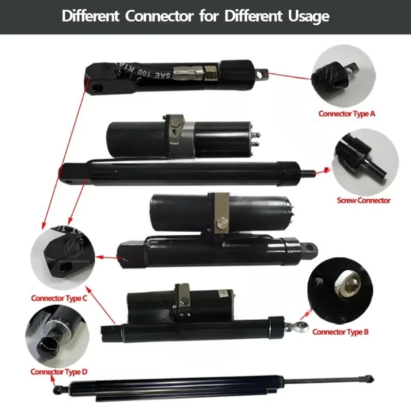 Industrial Electric Hydraulic Linear Actuator 8000N-60000N Push Rod Heavy Duty 12V-220V Compatible for Various Applications
