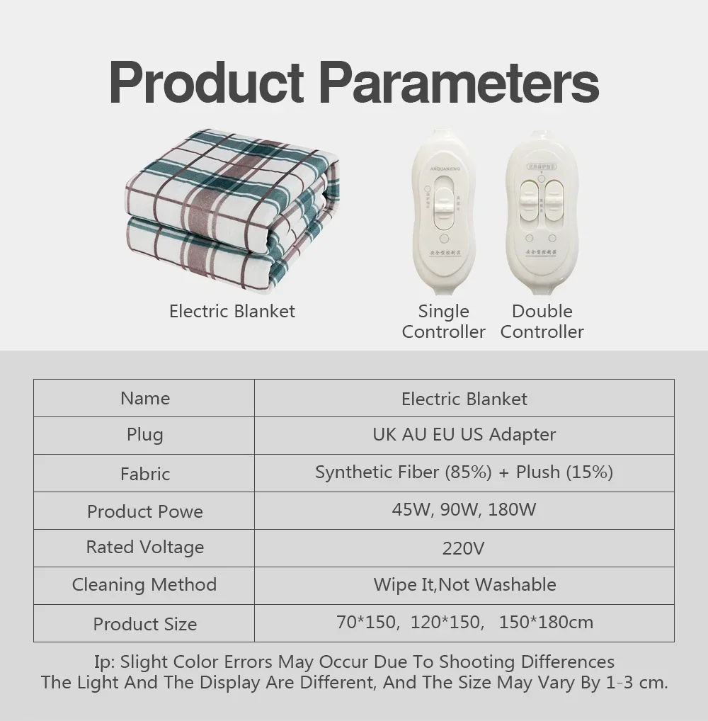 220 فولت بطانية ساخنة ورقة كهربائية القياسية بطانية تدفئة فراش مع ترموستات لفصل الشتاء غرفة المنزل دفئا ملاءات فراش