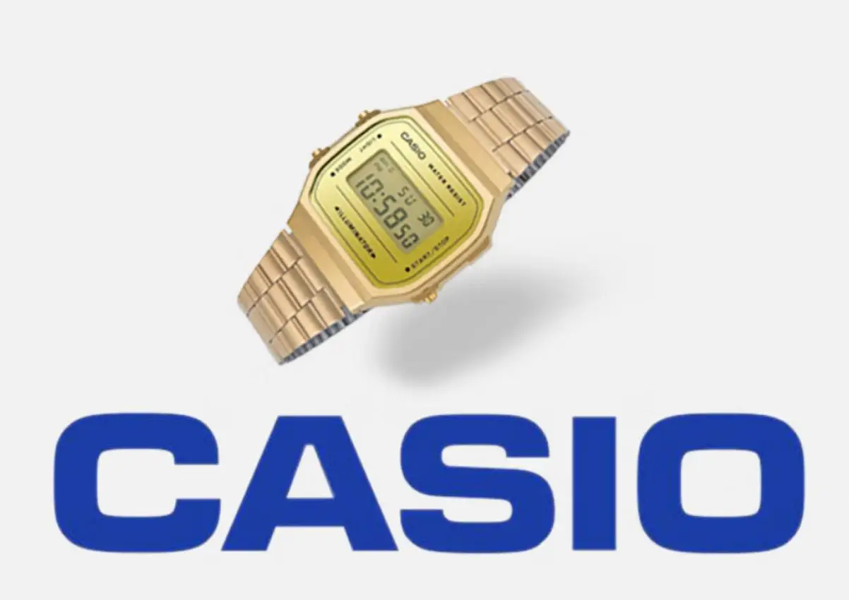 

CASIO Vintage Classic Small Square Digital Watch with Gold Metal Case, Waterproof Casual Daily Timepiece, Japanese-Korean Trend