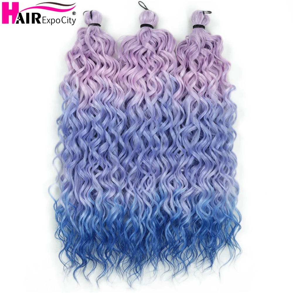

Jessica Wave Crochet Hair 3Pcs 300g Water Wave Twist Synthetic Braiding Hair Ombre Rainbow Color Curly Crochert Hair Extensions