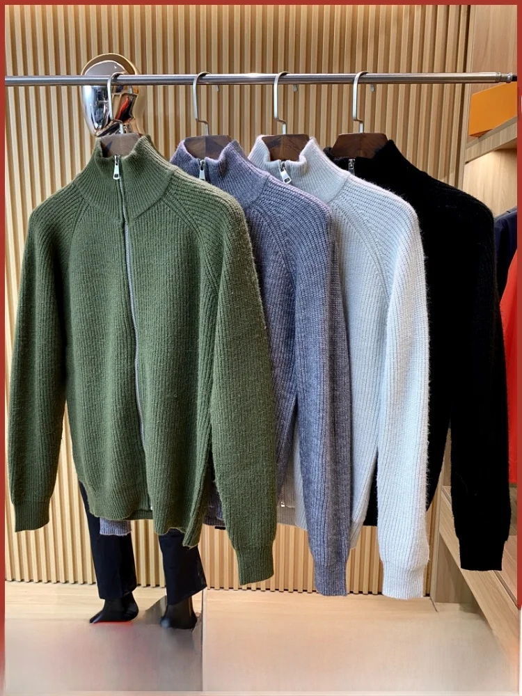 

Ele вязаный свитер пальто для мужчин молодежный Vitali Sle Long Sve однотонный воротник-стойка осень-зима модный тренд