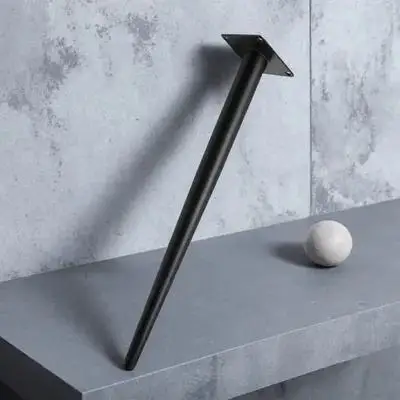 أرجل خزانة مستديرة مدببة بديلة معدنية للأثاث وطاولة الأريكة وأقدام دعم حديدية وأرجل مكتب سوداء ترقية المنزل #6