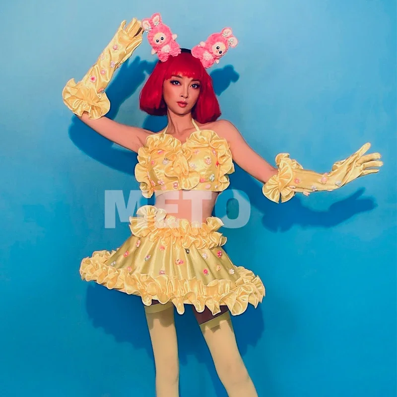 Klub nocny DJ występ na scenie nosić grupa kobiet odzież jazzowa seksowny strój do tańca na rurze Cosplay Gogo kostium taneczny Bar